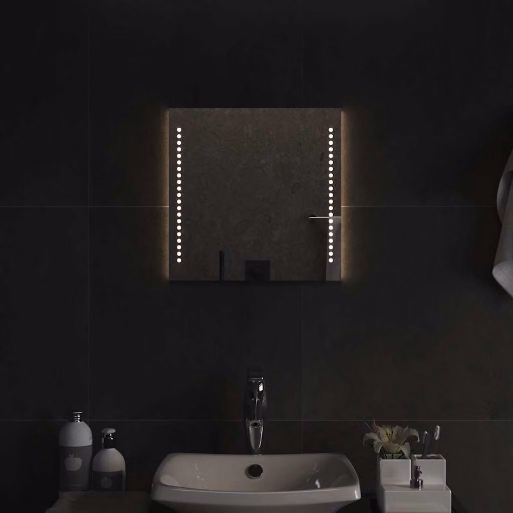 vidaXL Specchio da Bagno Moderno con Luci LED, Quadrato, L 40 cm x H 40 cm
