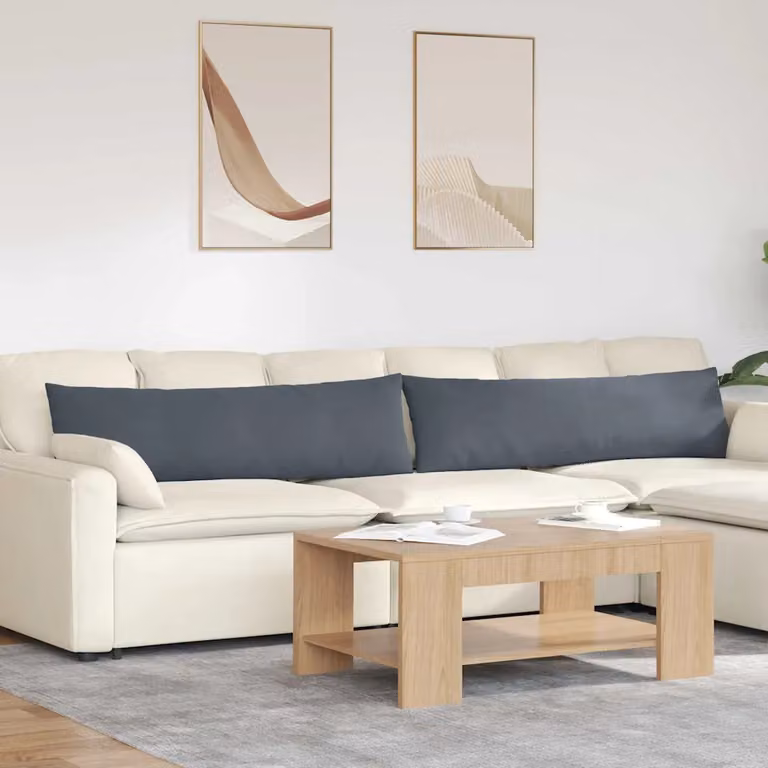Set di 2 cuscini da divano vidaXL in velluto a coste grigio, L 145 cm x P 40 cm