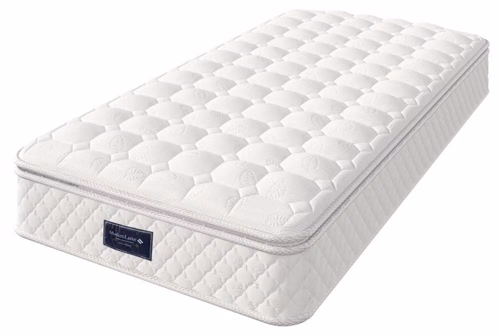 Materasso a molle insacchettate da 90x200 cm con 7 zone in schiuma fredda, materasso a molle insacchettate modello H3, altezza 25 cm, rivestimento in microfibra di poliestere, colore bianco