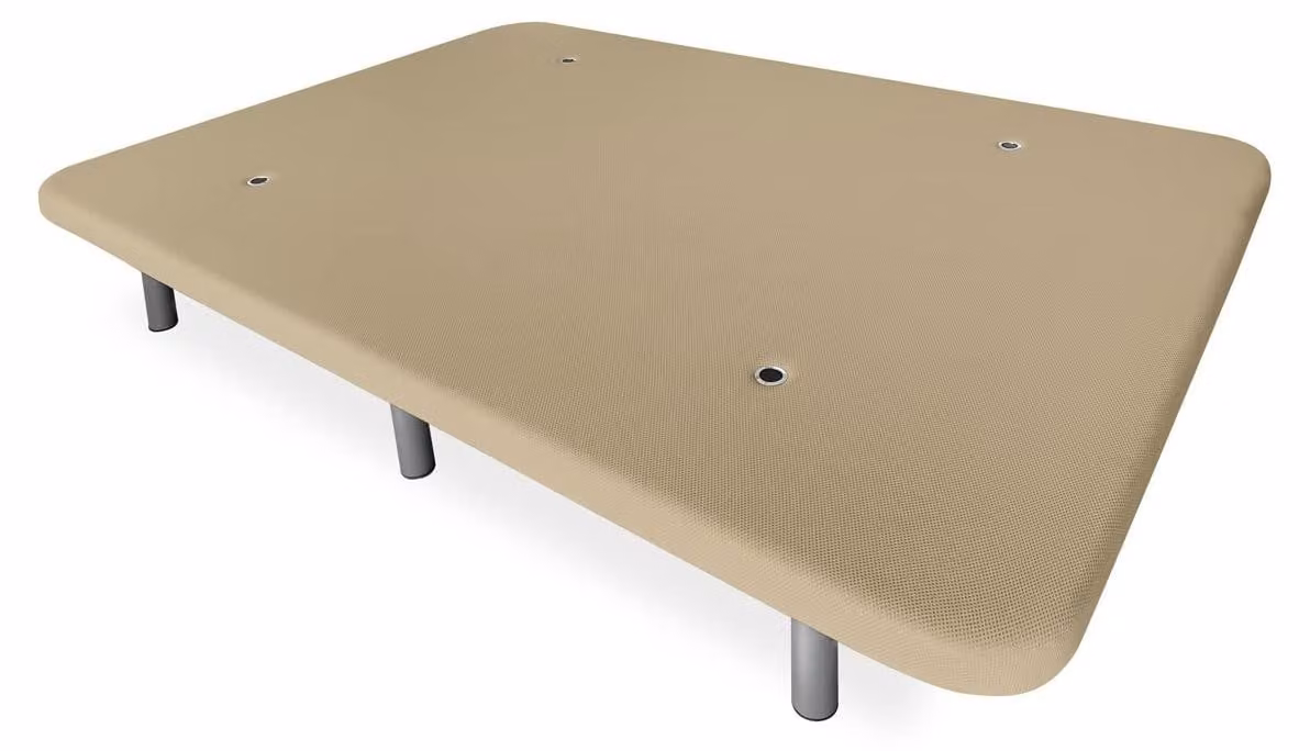 Telaio per letto 105x190 cm, imbottitura 3D, 5 traverse, 6 gambe, color beige