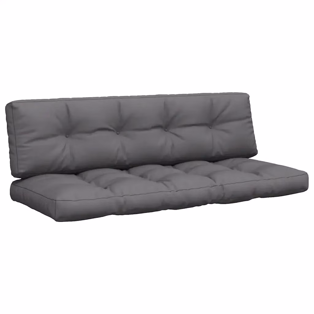Set di 2 cuscini per pallet vidaXL in poliestere antracite, resistenti all'acqua e ai raggi UV, forma rettangolare, L/P/H: 150 x 150 x 12 cm – 2