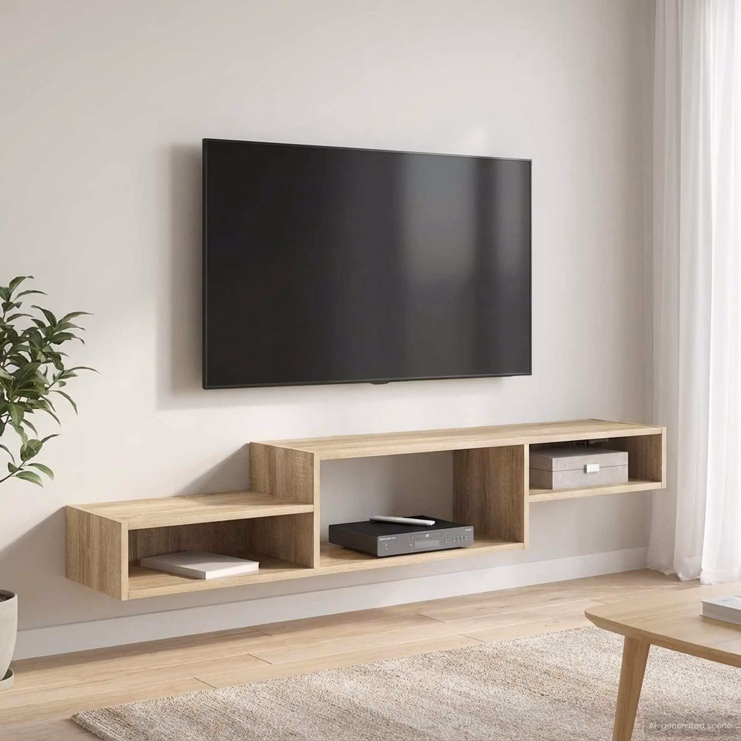 Mobile TV da parete vidaXL in Rovere Sonoma, L 150 x P 28 x H 26 cm