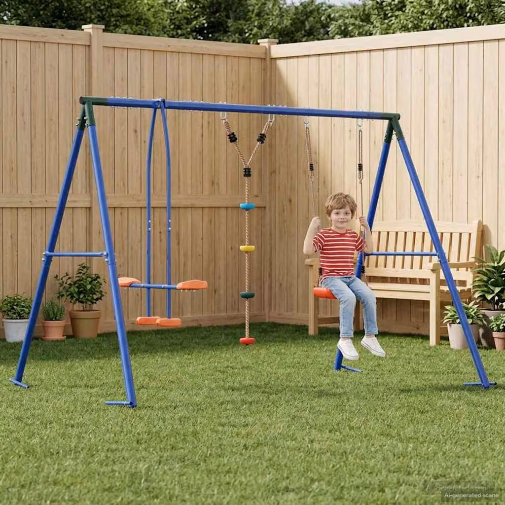 vidaXL Set di Altalene per Esterni Multicolore in Metallo e Plastica, Altezza: 185 cm