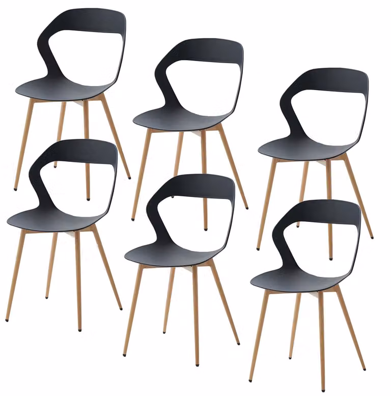Sedia da pranzo, design ergonomico, stile moderno minimalista, nera