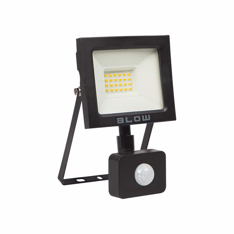 Faretto LED 20W+PIR 4000K nero BLOW IP65