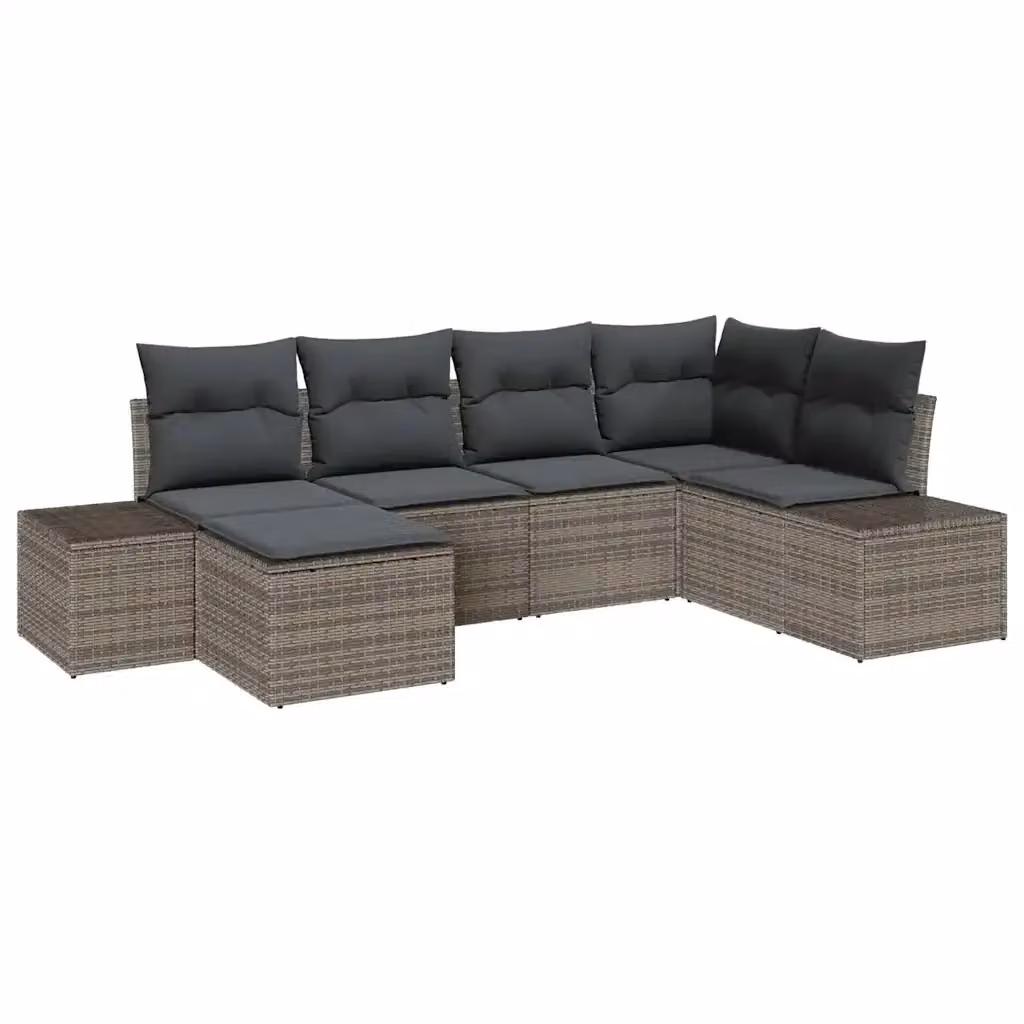 Set Divano da Giardino a L vidaXL 6 pz Grigio con Cuscini e Struttura in Metallo – 2