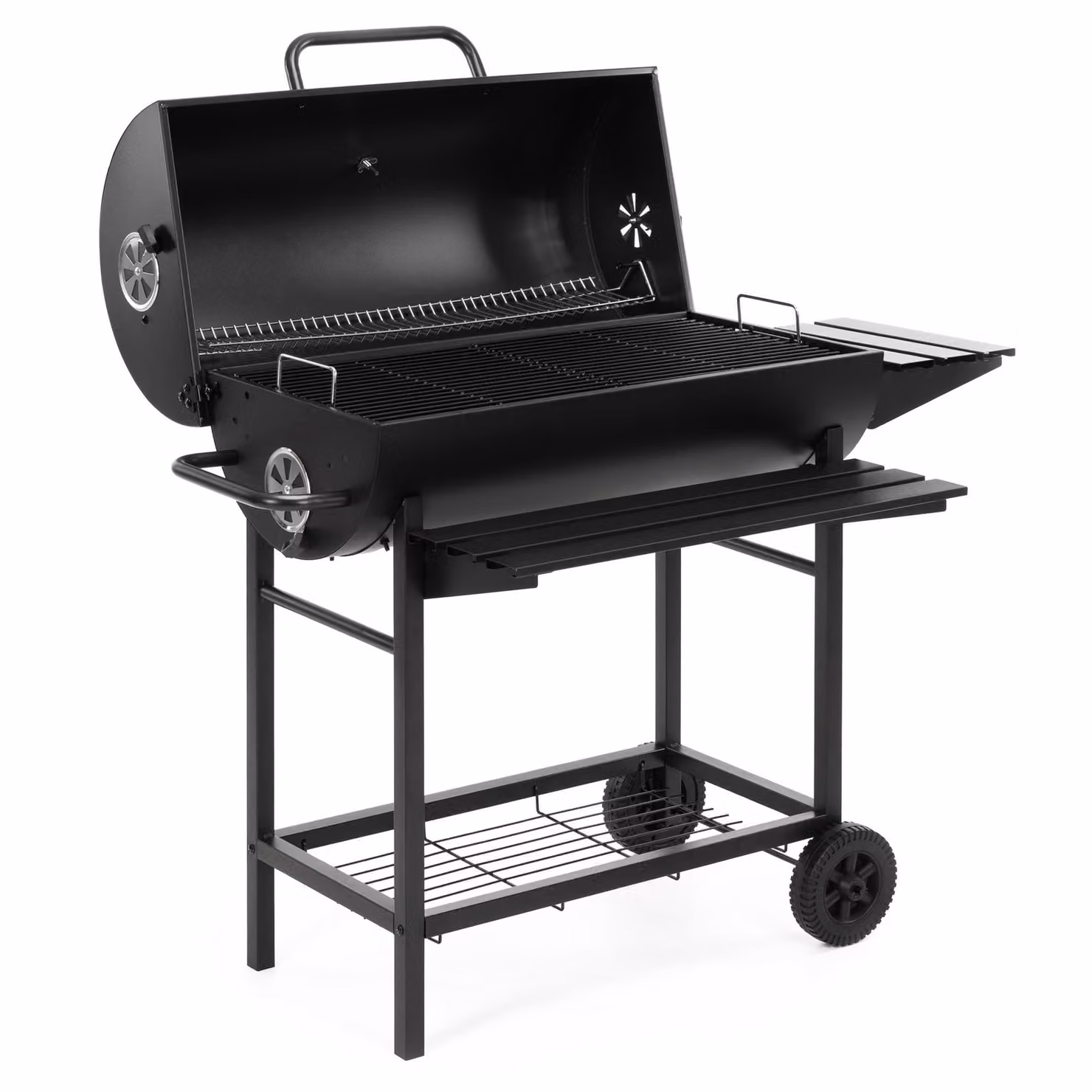 Barbecue a carbonella Springos® con coperchio – Barbecue a sfera con termometro, griglia in due parti e ruote di trasporto