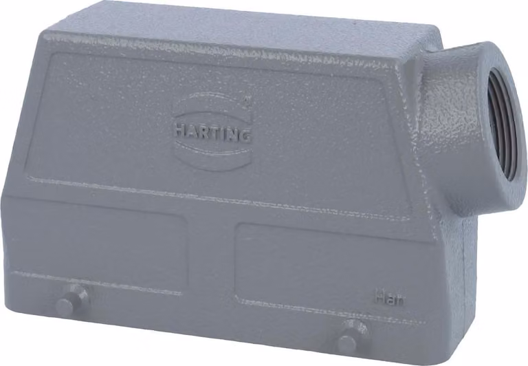 HARTING Han 24B Custodia con manicotto alta, 1xPG21 uscita cavo laterale, per 2 staffe (nella parte inferiore) Vite PG21