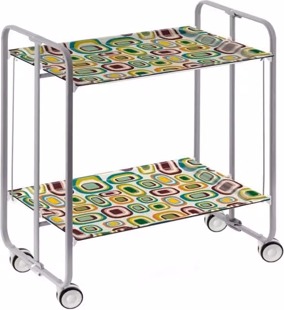 Carrello da cucina pieghevole DON HIERRO grigio con 2 ripiani e ruote L: 72,0 cm, P: 43,0 cm, H: 66,0 cm – 1