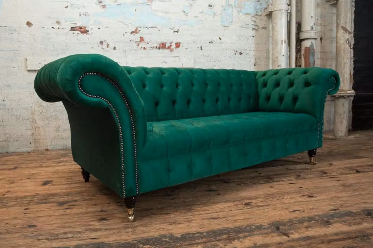 Sofagarnitur 3+2+1,5 Sitzer Set Design Sofas Polster Couchen Samt Chesterfield