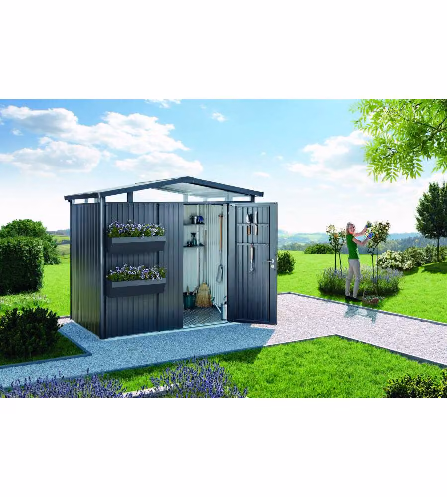Casetta Panorama Misura P2 grigio scuro metallizzato con porta standard