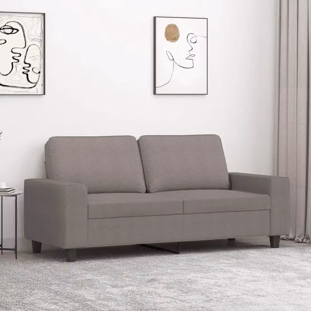 Divano a 2 posti moderno vidaXL in tessuto beige o grigio con struttura in metallo per il tuo soggiorno – 1