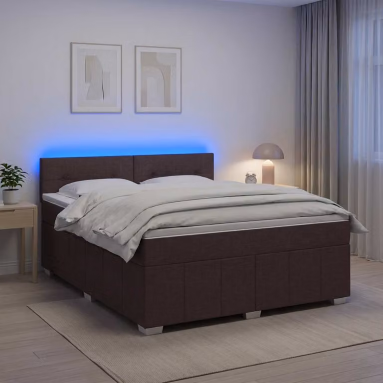 Letto box spring vidaXL con materasso a molle insacchettate, struttura in legno e tessuto, multicolore, L 140 cm x P 200 cm x H 100,5 cm