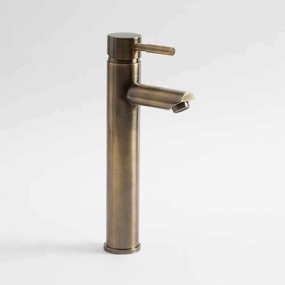 Rubinetto Miscelatore Alto Moderno - Ottone Spazzolato