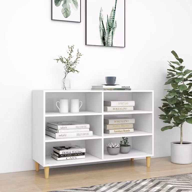 vidaXL Credenza Bianca in Stile Scandinavo L: 103,5 cm, P: 35 cm, H: 70 cm
