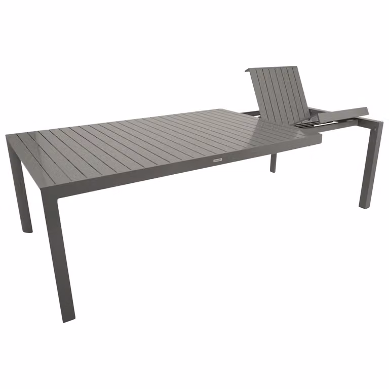 Tavolo da giardino allungabile DEGAMO BAGO XL 195/255X120cm alluminio grigio argento resistente alle intemperie