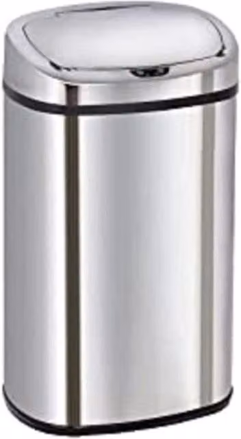 Contenitore per rifiuti automatico 58L in acciaio inossidabile - Grande capacità - Contenitore per rifiuti della cucina 60 litri