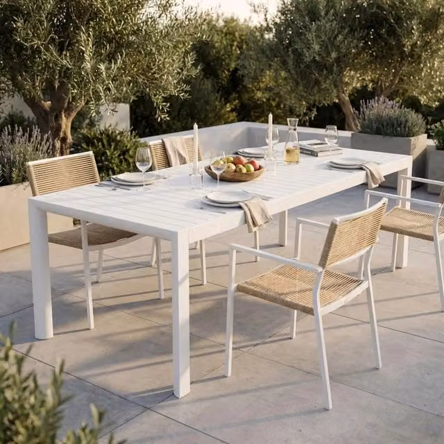 Tavolo da giardino moderno Cosma rettangolare in alluminio verniciato a polvere L: 225-300 cm, P: 100 cm