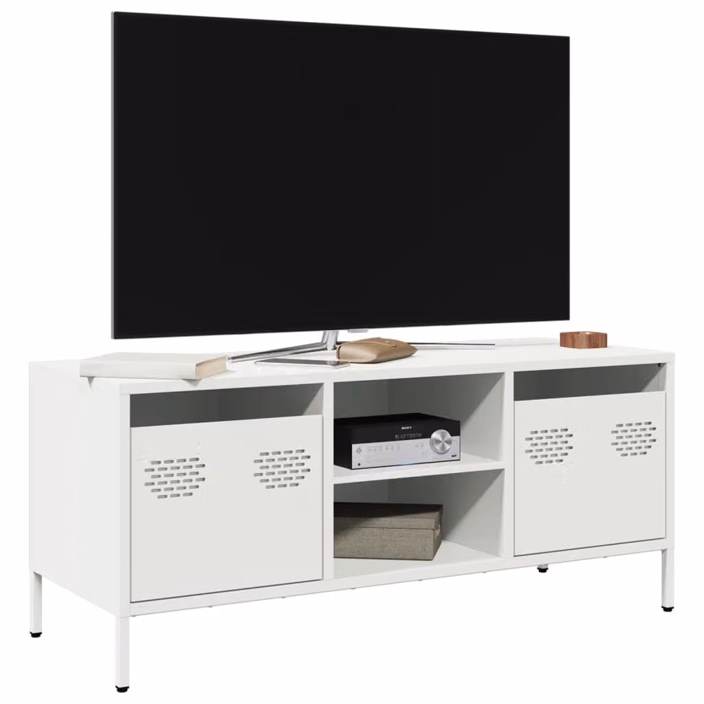 Mobile TV vidaXL Bianco in Metallo e MDF L: 101,5 cm, P: 39 cm, H: 43,5 cm