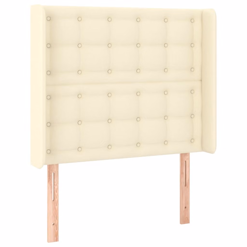 Testiera ad Orecchio Crema 93x16x118/128 cm in Pelle finta