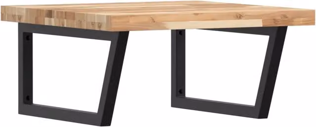 Ripiano a parete per lavabo DESIGN IN in legno di acacia e metallo nero e marrone L: 60 cm, P: 3 cm, H: 4 cm