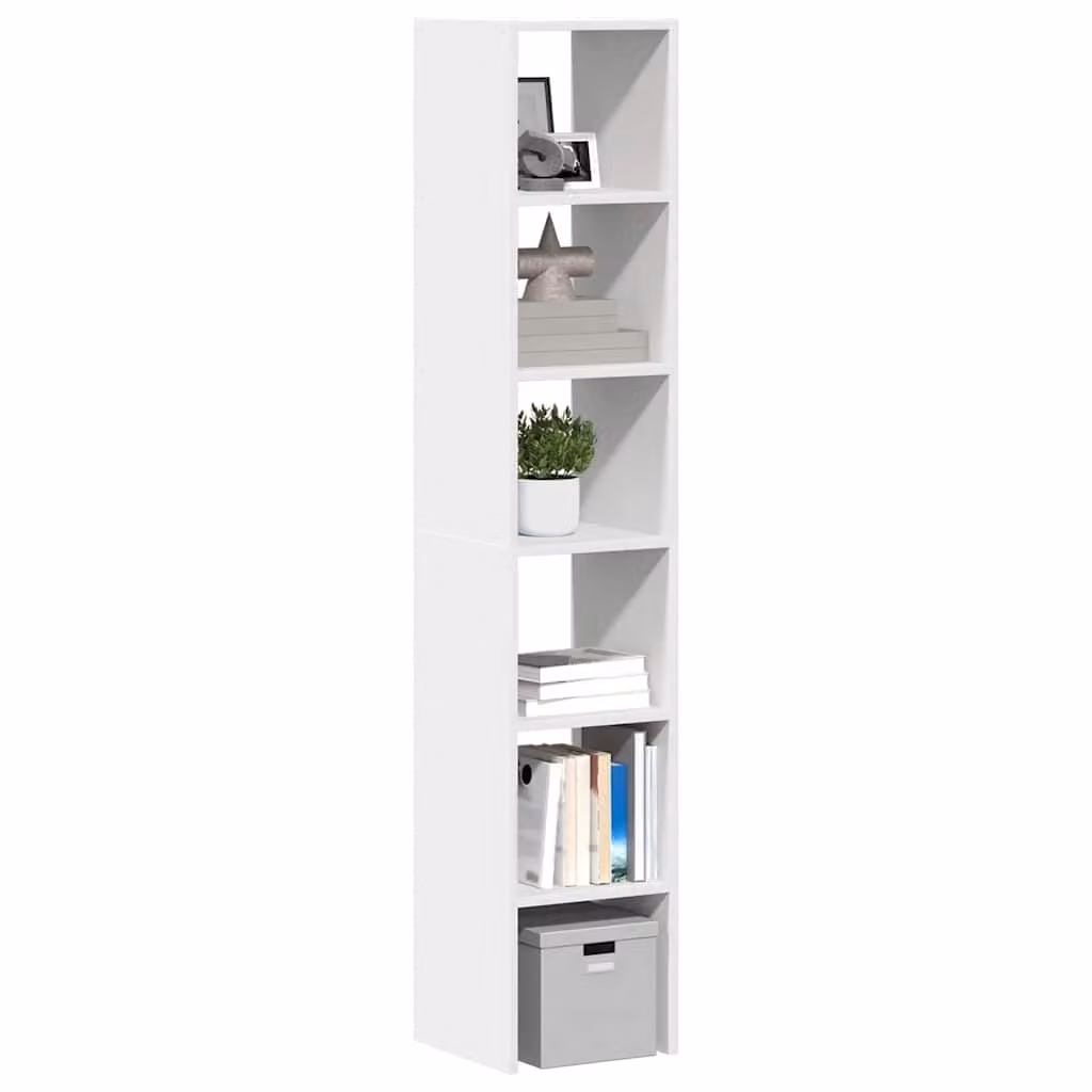 Set di 2 librerie impilabili vidaXL in legno multistrato e MDF, colore bianco, H 80 x L 30 x P 30 cm