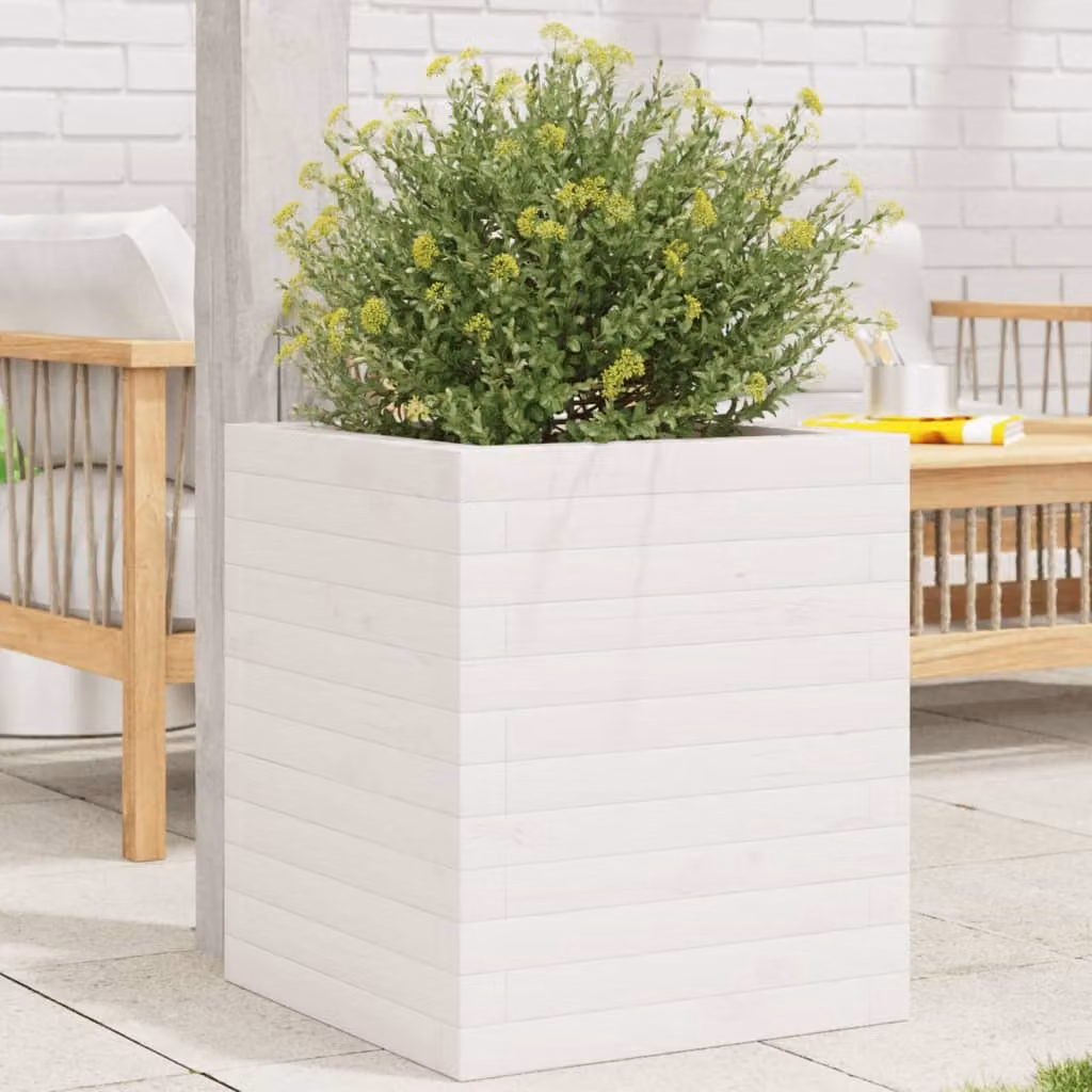 Fioriera da giardino vidaXL in legno di pino bianco L/P/H: 40 x 40 x 46 cm
