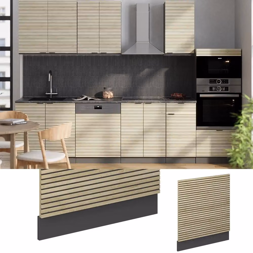Pannello frontale Vicco Fame-Line in quercia e antracite, Larghezza: 60 cm – 2