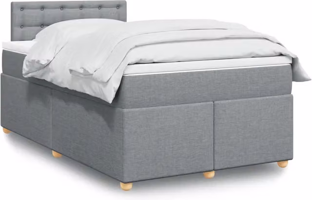 Letto Ibrido Moderno vidaXL in Legno di Pino con Materasso Grigio e Bianco L/P/H: 120 x 200 x 100,5 cm