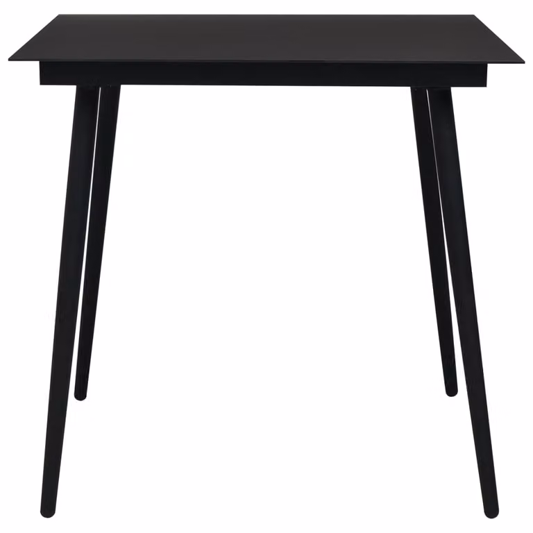 vidaXL Garten-Esstisch Schwarz 80x80x74 cm Stahl e Glas