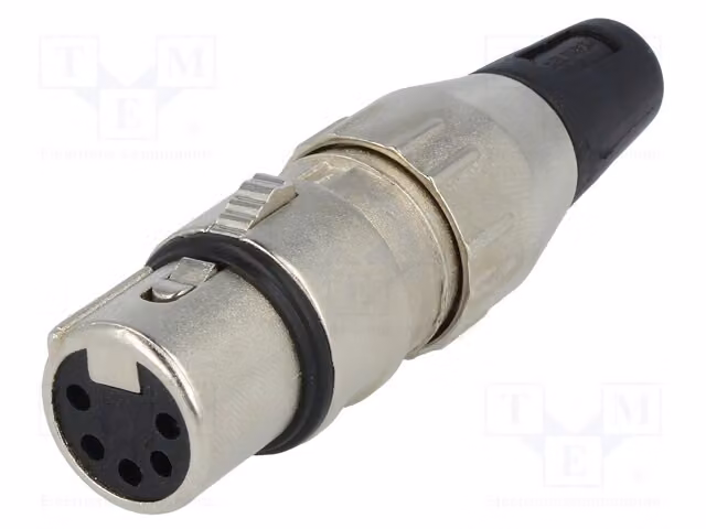 1 connettore a spina, 5 pin dritti, per cavi da 50V, modello 700-0500 - connettore a saldare