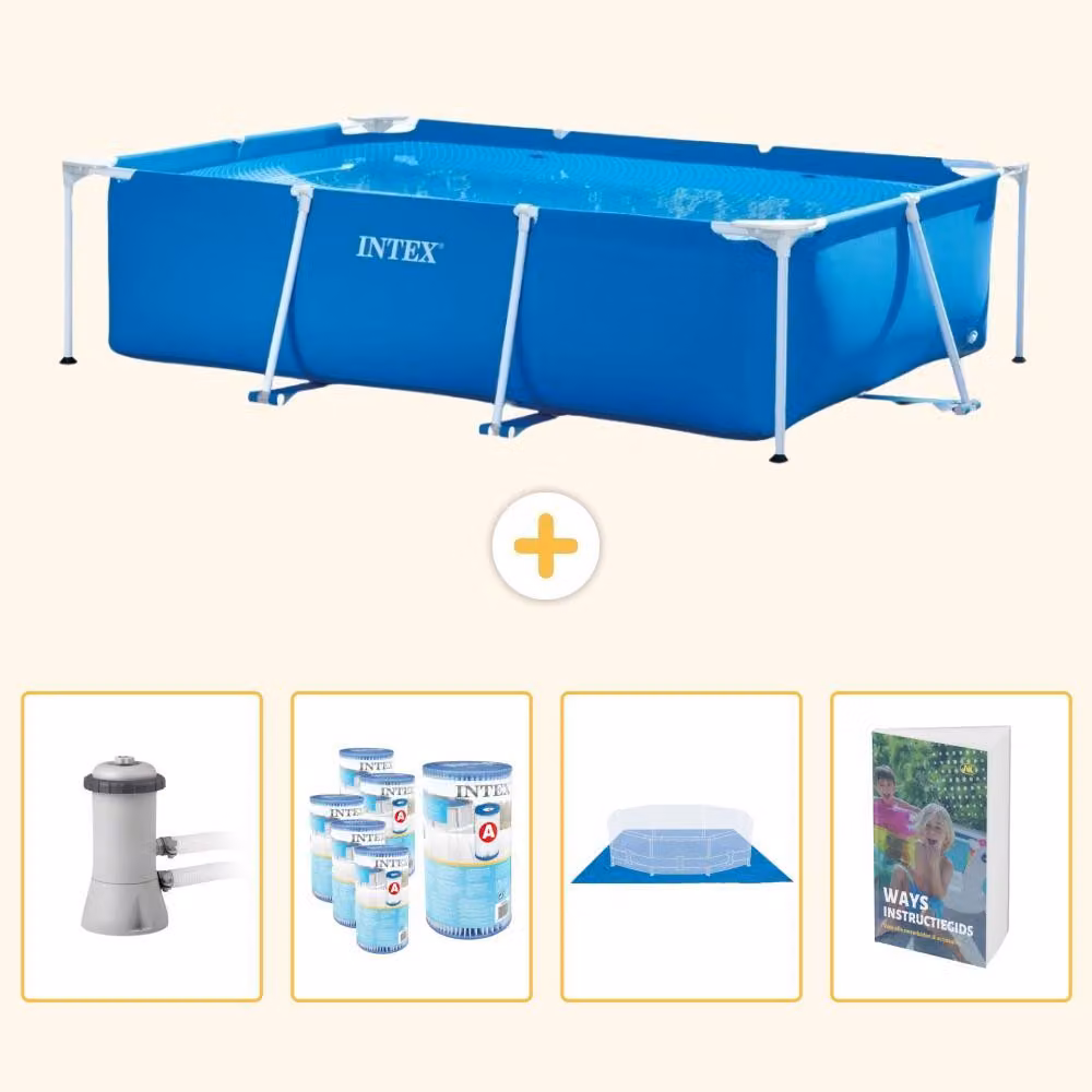 Piscina fuori terra rettangolare - 300x200x75 cm - 5 pezzi - Modello SCB119