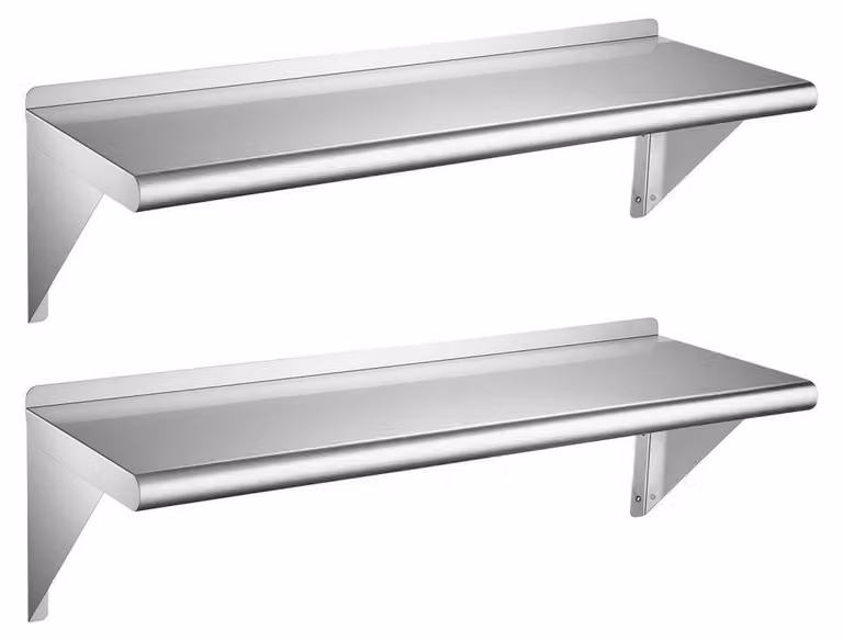 Mensola a parete in acciaio inossidabile - 305 x 914 mm - Portaoggetti da cucina - Mensola sospesa