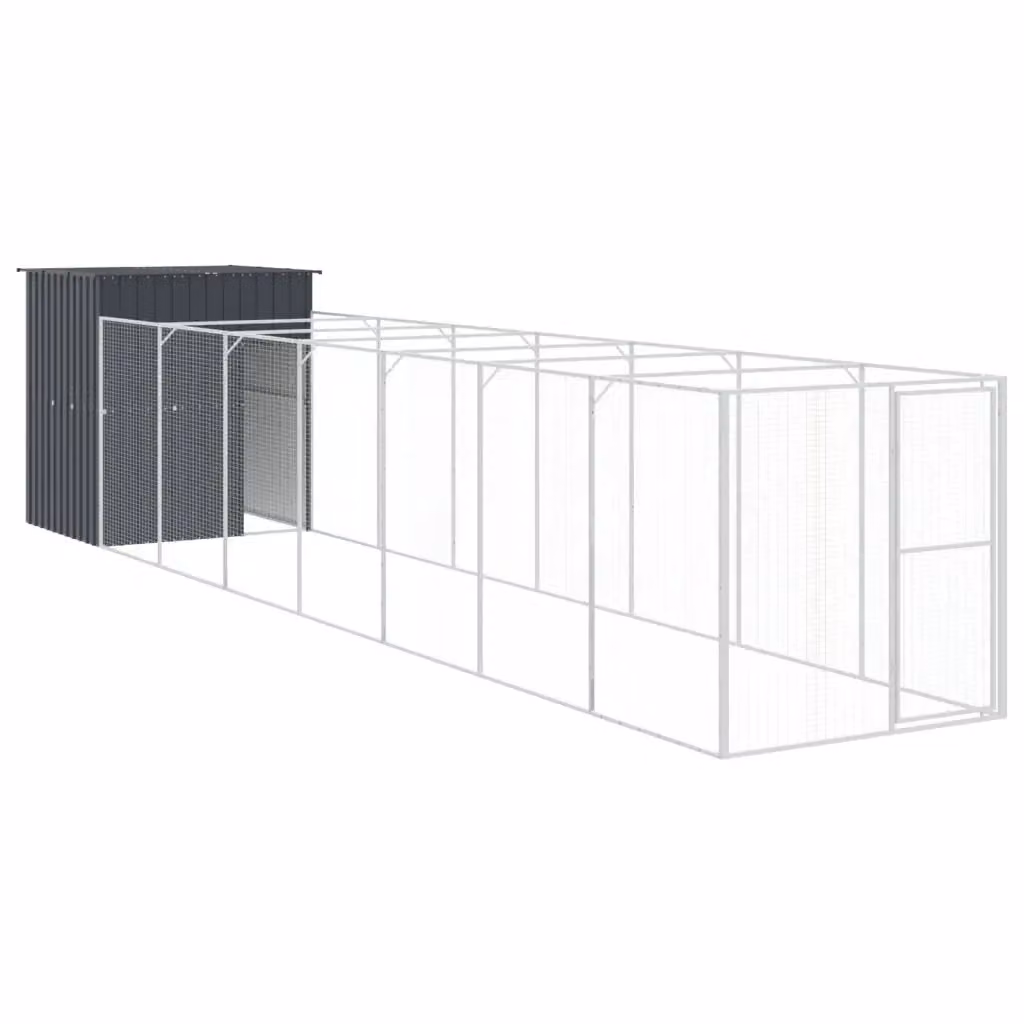Casetta per cani vidaXL in metallo antracite resistente alle intemperie L: 165 cm, P: 863 cm, H: 181 cm – 2