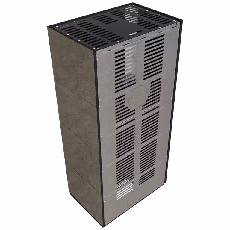 Kit camino KRATKI FLOKI BOX sinistro 8 kW Ø 160 sinterizzato al quarzo FOKOS PIOKRATKI MBO
