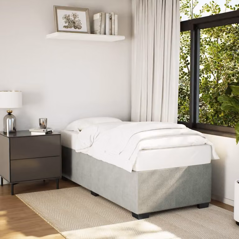 vidaXL Giroletto senza Materasso in Velluto Grigio Chiaro L/P: 100 x 200 cm