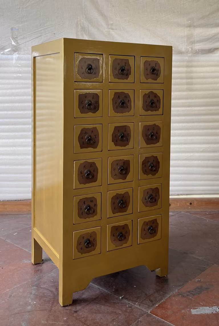 Cassettiera antica Altezza118cm 18 cassetti Oro