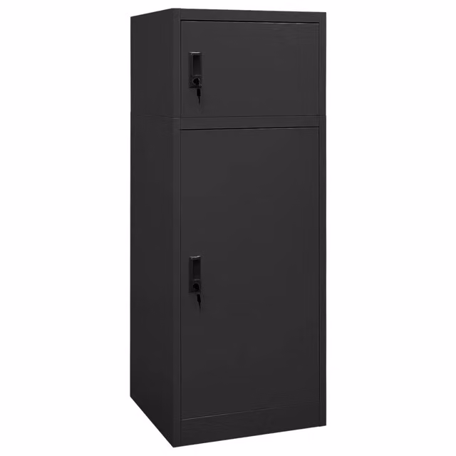 Pratico armadio per sella con 2 scomparti 53 x 53 x 140 cm in acciaio antracite 02_0046983