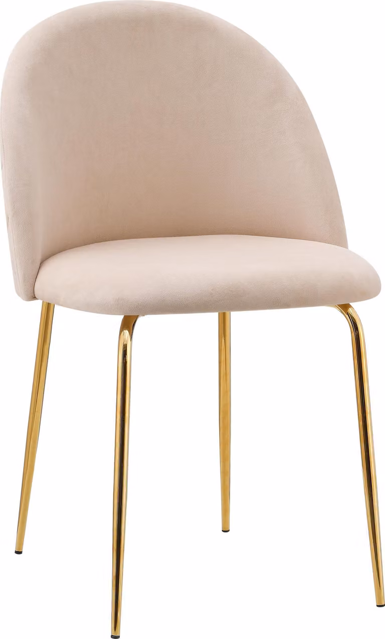 Sedia Fargo in velluto oro Beige, Glamour Design