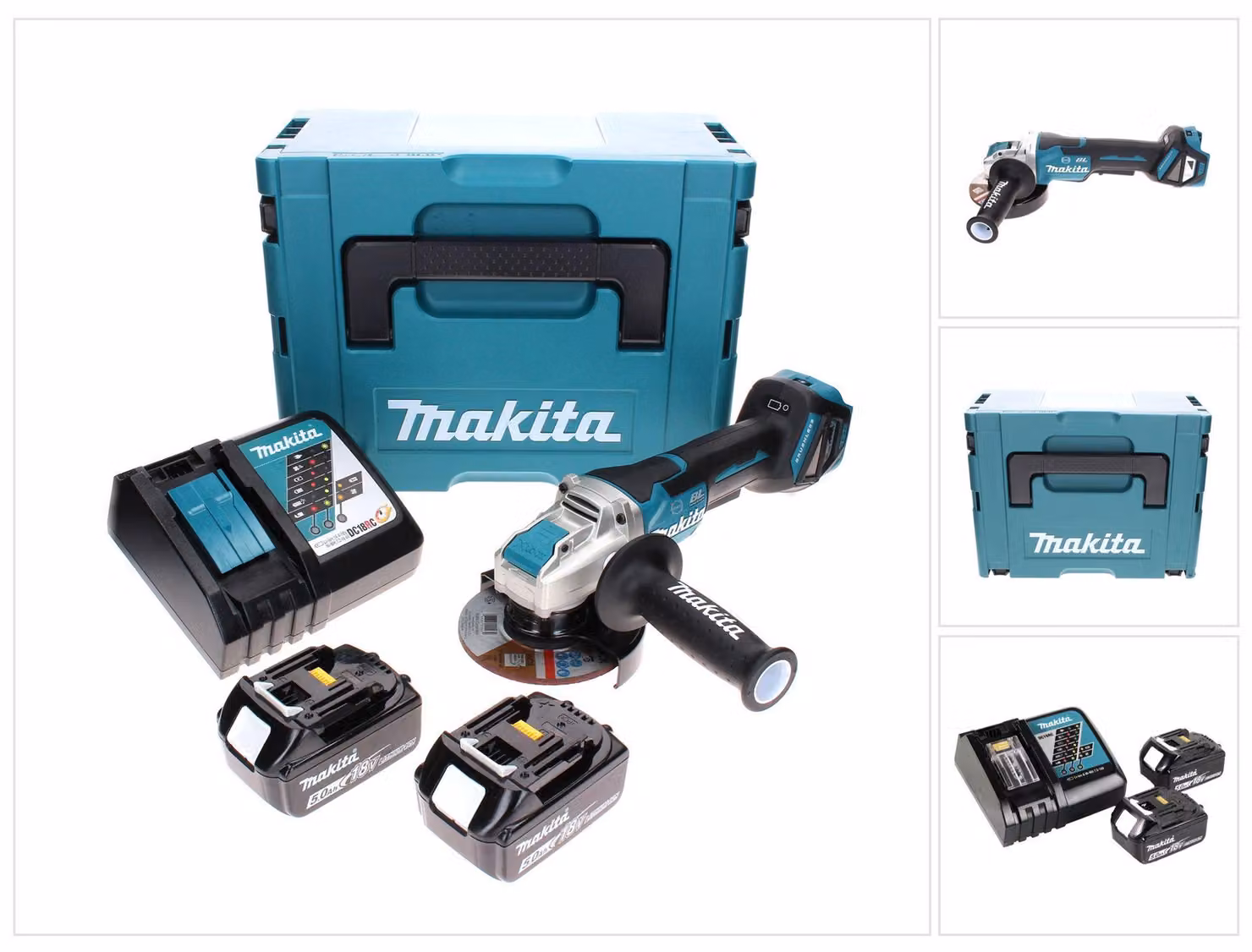 Makita DGA519RTJ - Meuleuse d'angle - sans fil - 125 mm - 2 batteries - 18 V