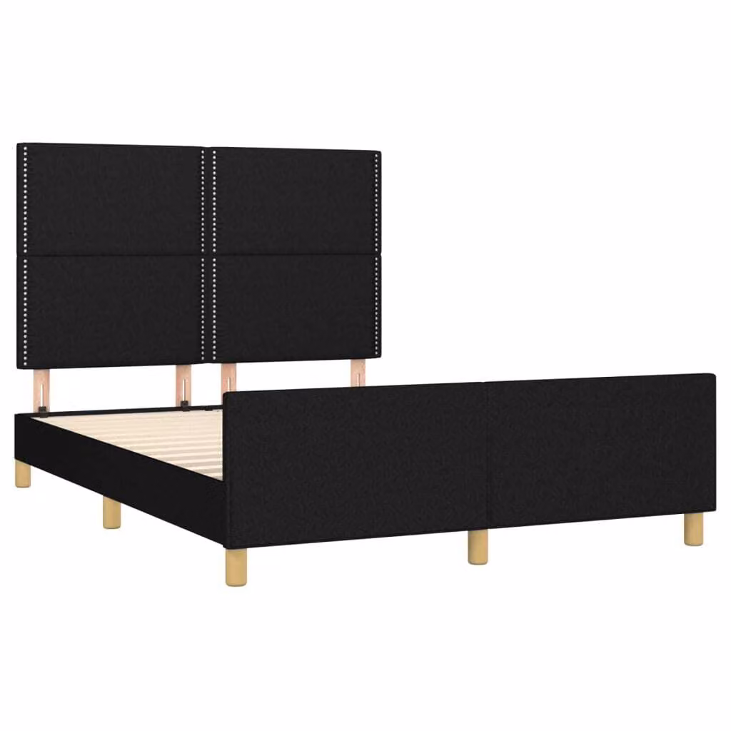 Giroletto senza Materasso Nero 140x200 cm in Tessuto