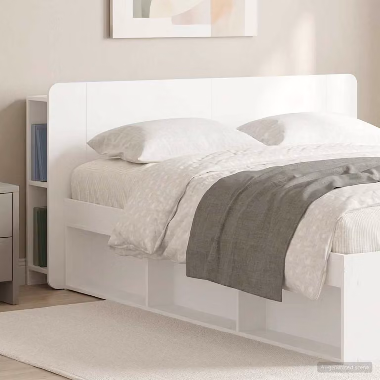 Testata del letto con ripiani integrati vidaXL in legno ingegnerizzato Bianco