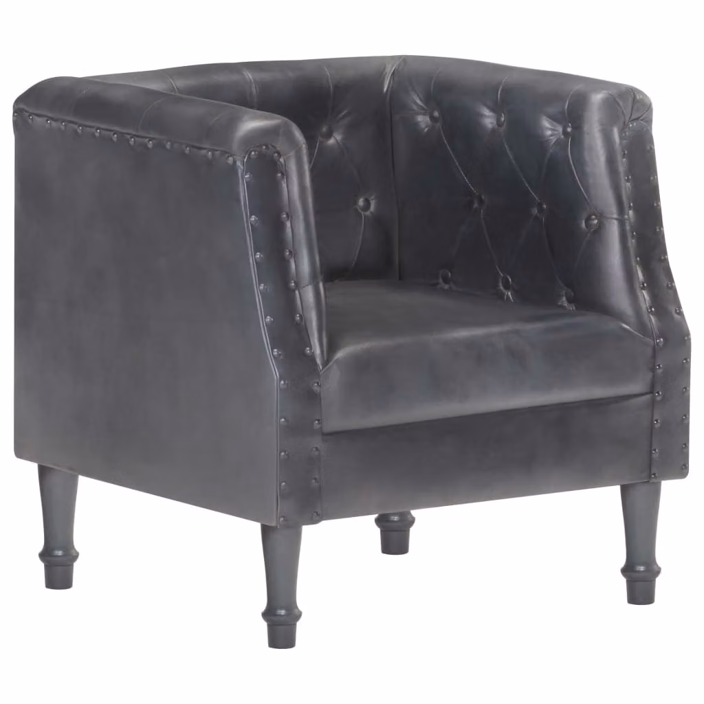 The Living Store Sessel Grau in vera pelle