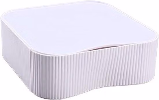 Ibenzoa® Set di 3 organizer da scrivania multifunzionali – contenitori impilabili, colore bianco, dimensioni 22,5 x 21,5 x 7,5 cm ciascuno, ideali per l'ufficio, il trucco e i gioielli