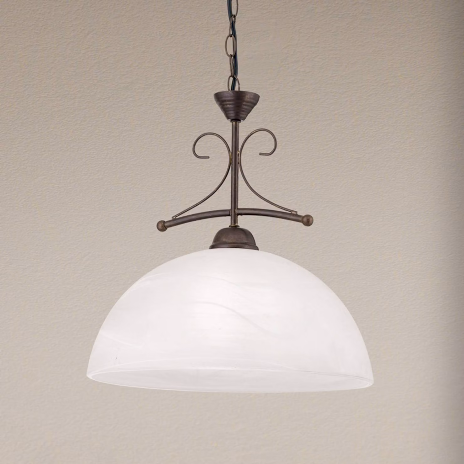 ORION Lampada a sospensione in vetro Marco, dimmerabile, Marrone / Ruggine, Soggiorno / Sala da pranzo, Metallo, Campagna / Rustiche, Lampada a sospensione