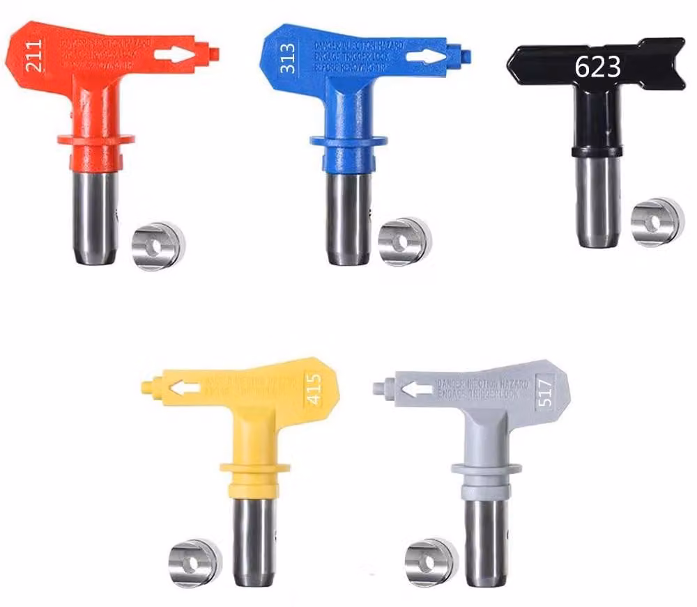 Omgoods - Set di 5 ugelli per pistola a spruzzo senza aria, reversibili e resistenti