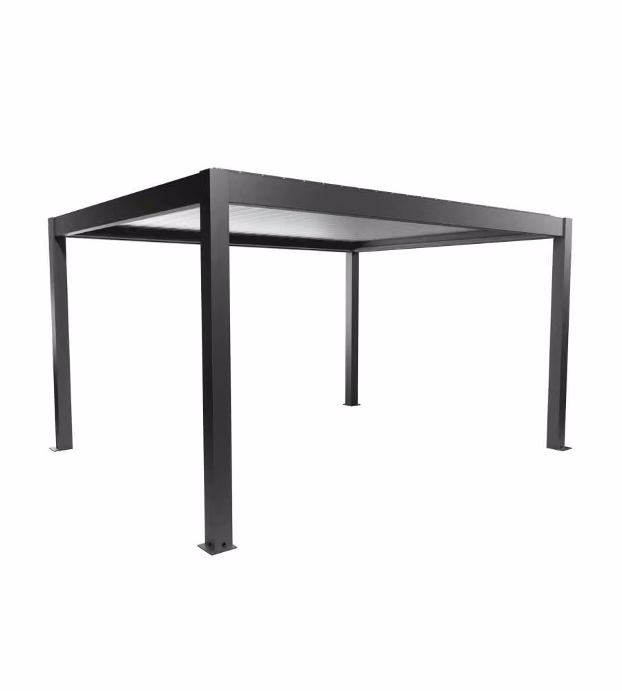 Biohort Pergola Metallo Grigio Scuro/Argento 4,6x3,7m con Lamelle Sandwich