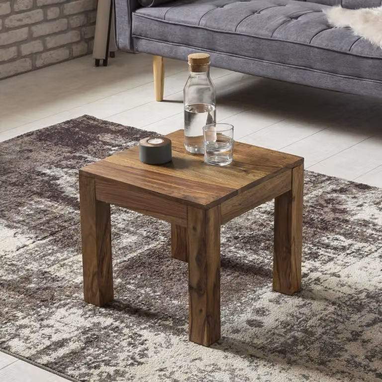 FineBuy Tavolino in legno massiccio 45x40x45 cm Tavolino in stile country | Tavolino da salotto Elegante Piccolo | Tavolino da salotto design