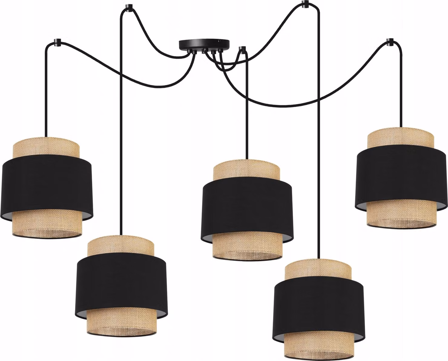 Lampada a sospensione, lampadario da soffitto, paralume, Boho Juta