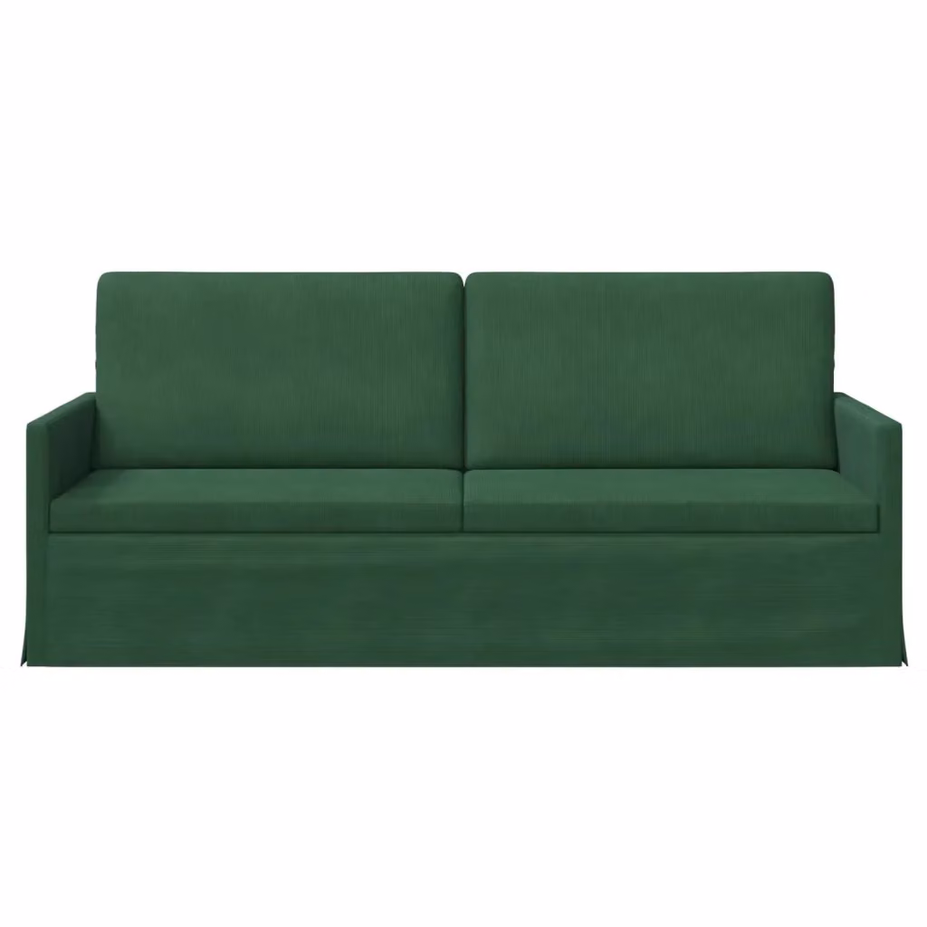 Divano a 3 posti moderno vidaXL in tessuto verde con struttura in metallo L: 190 cm, P: 81 cm, H: 82 cm – 2